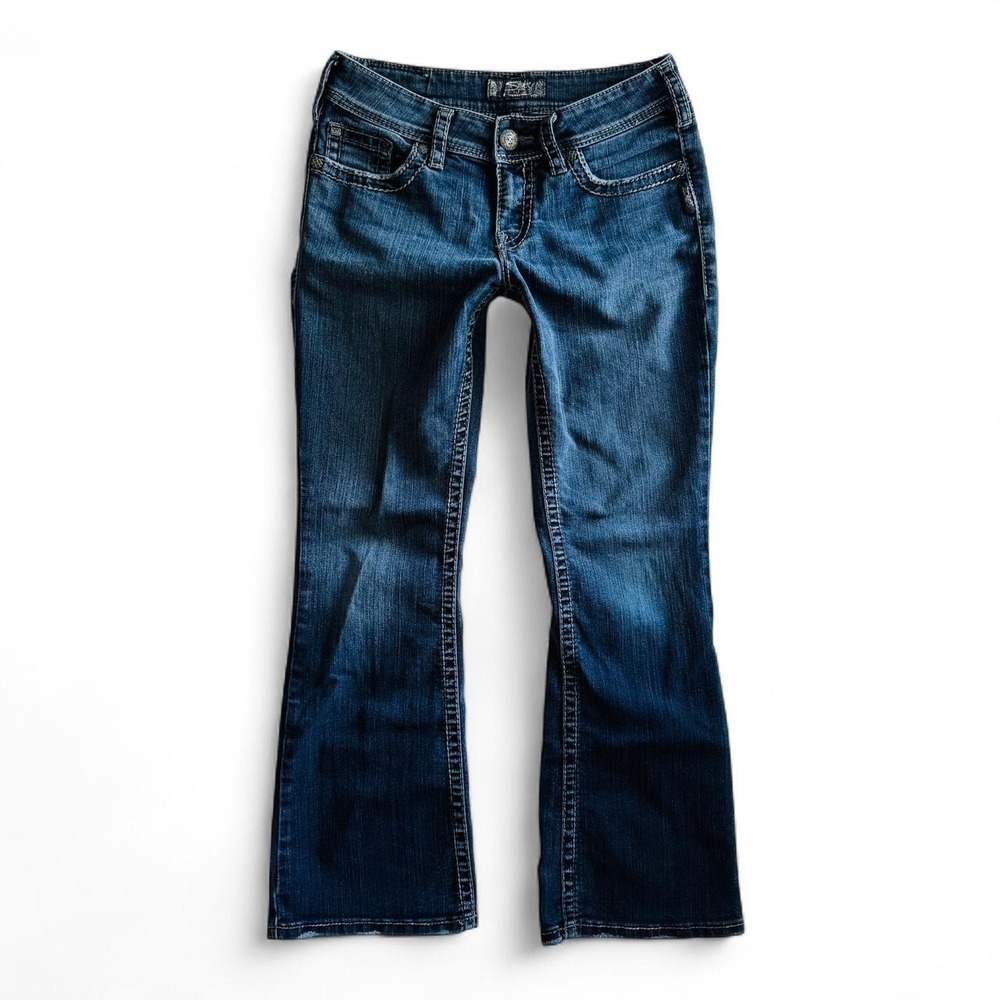 Silver Jeans Suki Surplus Dark Wash Bootcut Y2K Western Flap Pocket W29 L30